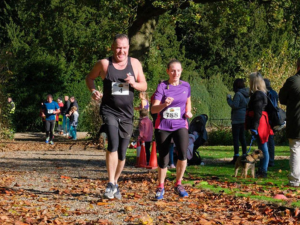 people running in the park